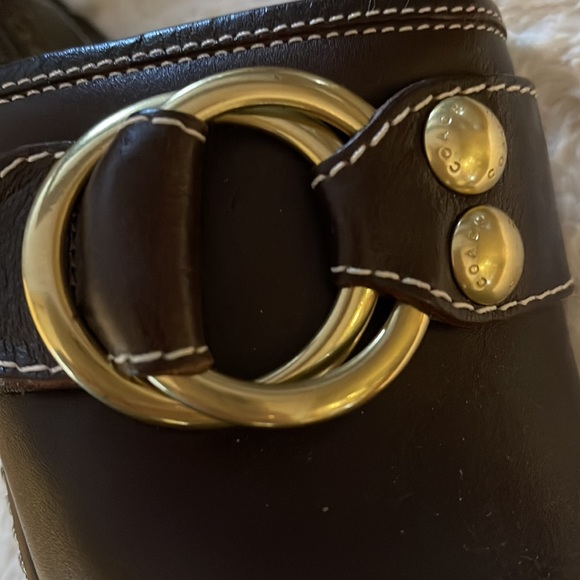 Coach Brown Leather Clogs - Picture 7 of 10